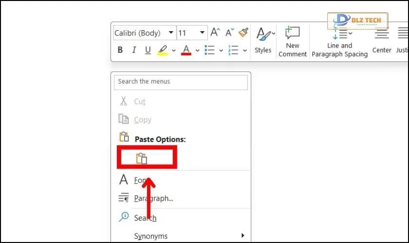 Dán nội dung vào Word