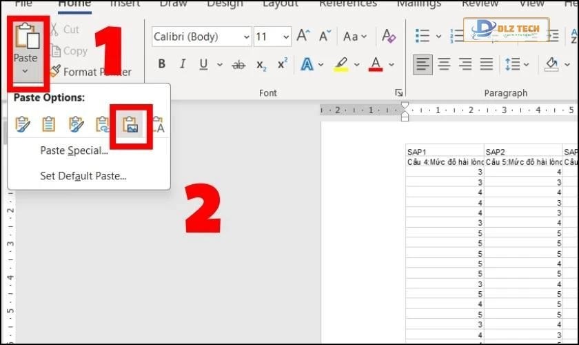 Dán hình ảnh vào Word