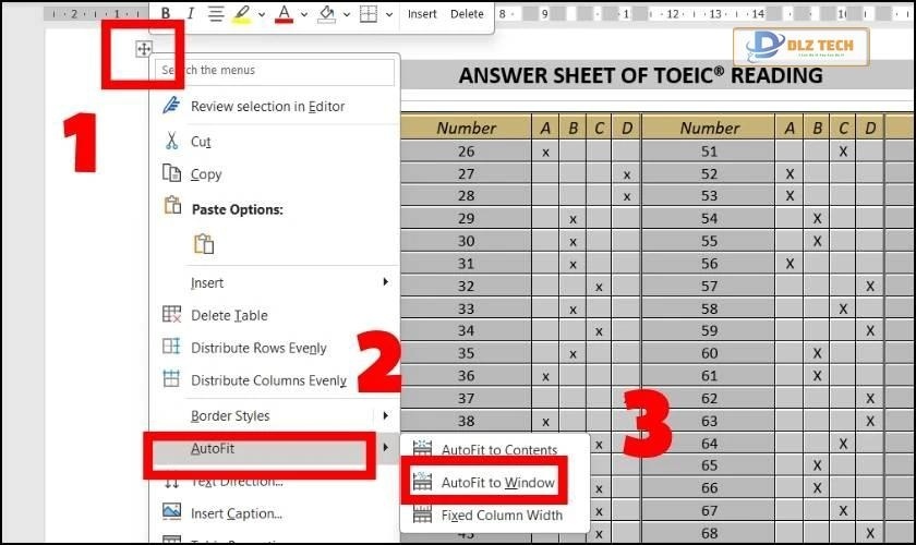 Sử dụng tính năng AutoFit