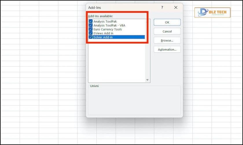 Xóa Add-ins ra khỏi Excel