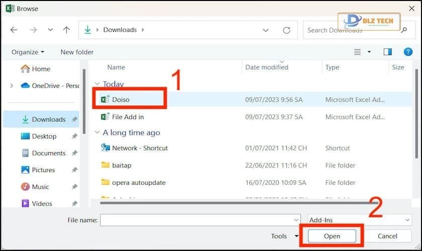 Chọn file Doiso và nhấn OK