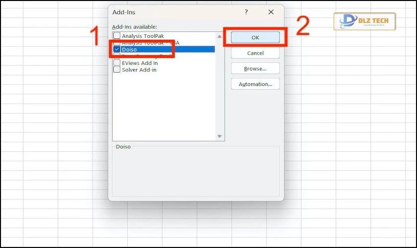 Tích vào file Doiso và nhấn OK