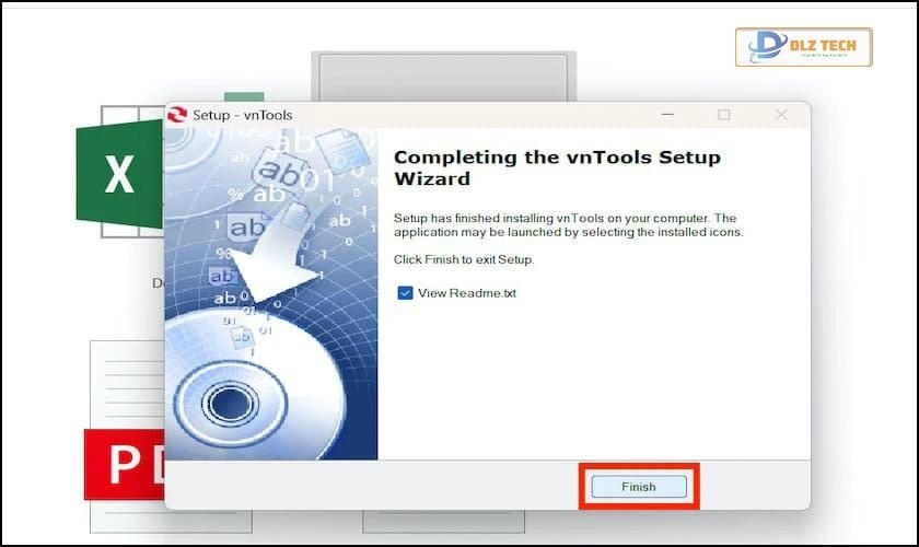 Nhấn Finish để hoàn tất