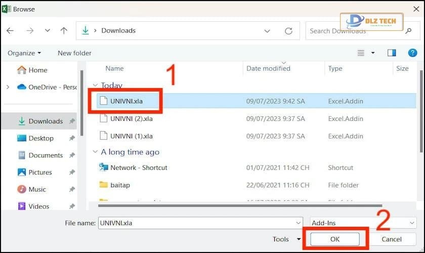 Nhấp vào file Add-Ins