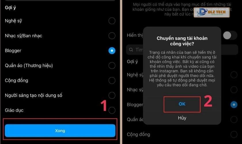 Chuyển sang tài khoản công việc?