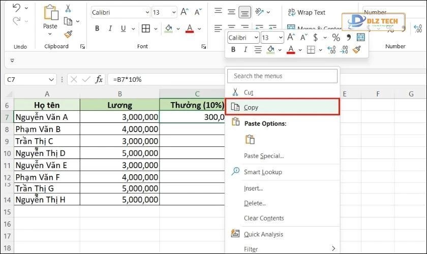 Chọn chỉ dán công thức