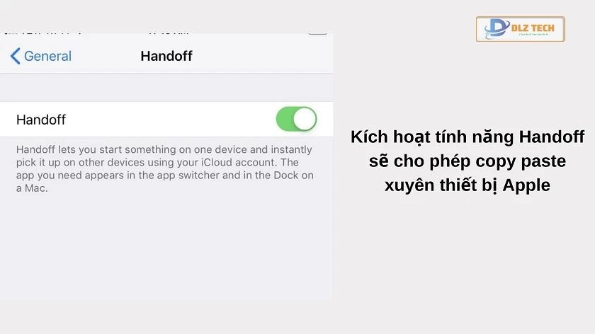 Kích hoạt tính năng Handoff