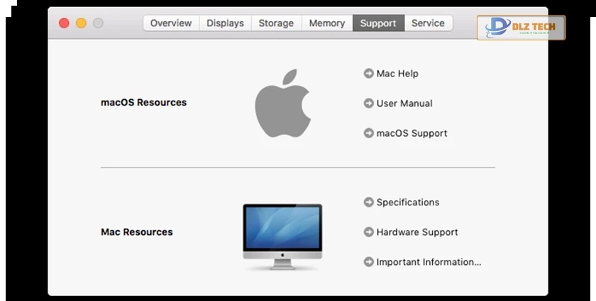 Thông tin hỗ trợ Macbook