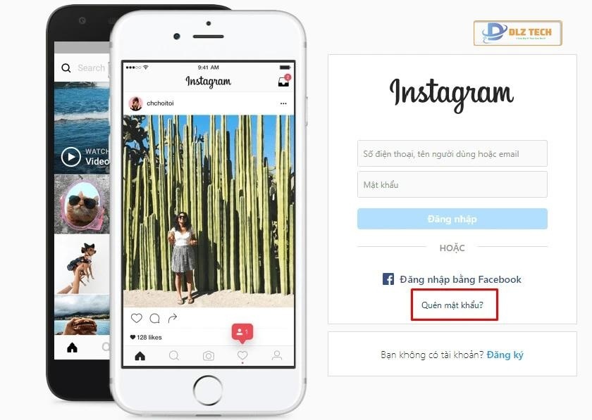 Tại giao diện đăng nhập ta nhấn vào quên mật khẩu