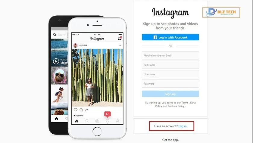 Mở ứng dụng lên và nhấn vào ô Sign up.