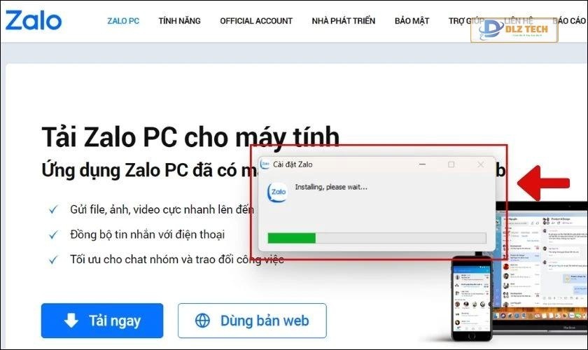 cài đặt Zalo PC trên máy tính