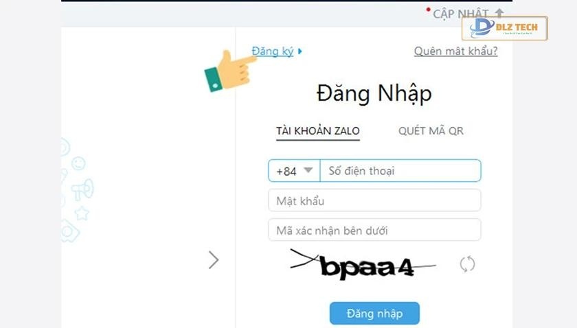 đăng ký tạo tài khoản Zalo bằng số điện thoại trên máy tính
