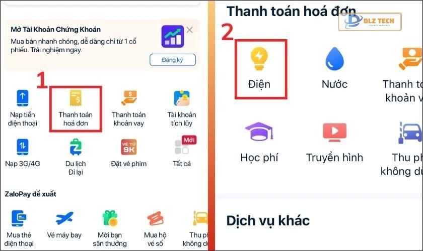 Cách thanh toán tiền điện qua ZaloPay