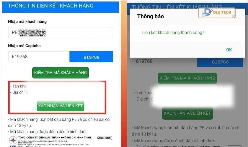 Chọn Xác nhận và liên kết để hoàn tất