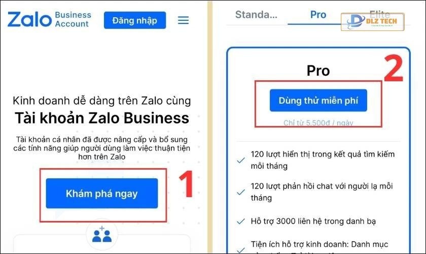Hướng dẫn đăng ký Zalo Business trên điện thoại