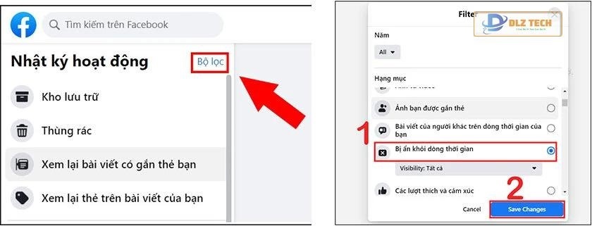 Cách bỏ ẩn bài viết trên Facebook bằng máy tính