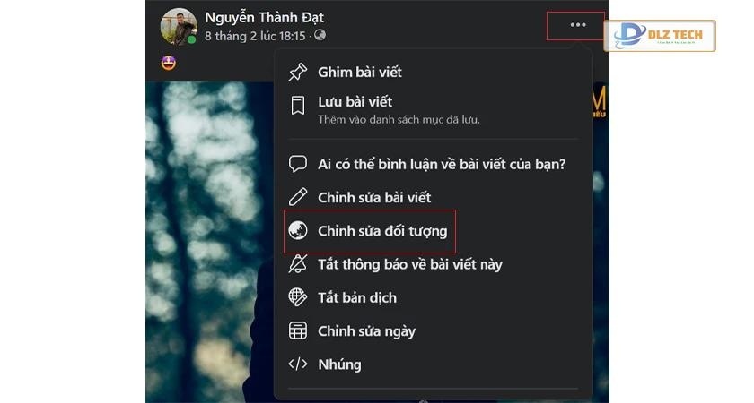 Chọn chỉnh sửa đối tượng