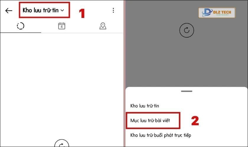 Nhấn chọn vào Kho lưu trữ tin và chọn Mục lưu trữ bài viết