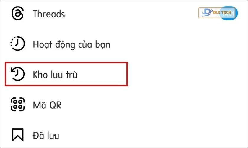 Nhấn chọn Kho lưu trữ