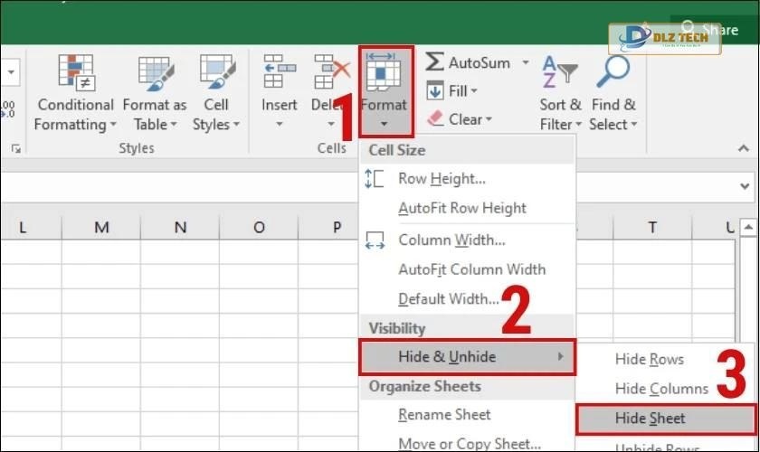 Chọn Hide & Unhide rồi ẩn Hide Sheet