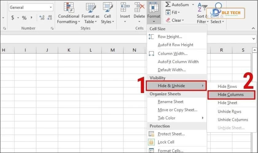 Tiếp tục nhấn vào Hide & Unhide