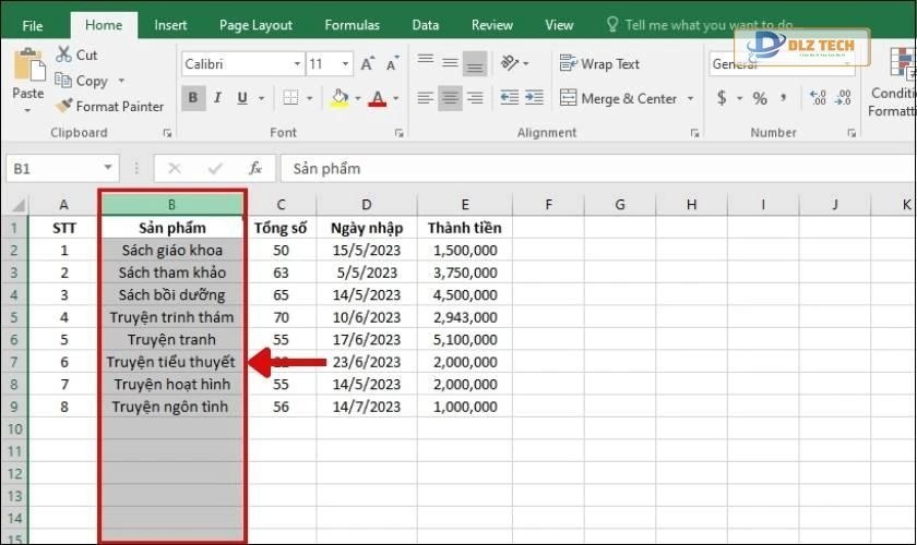 Cách ẩn cột không dùng trong excel bằng phím tắt