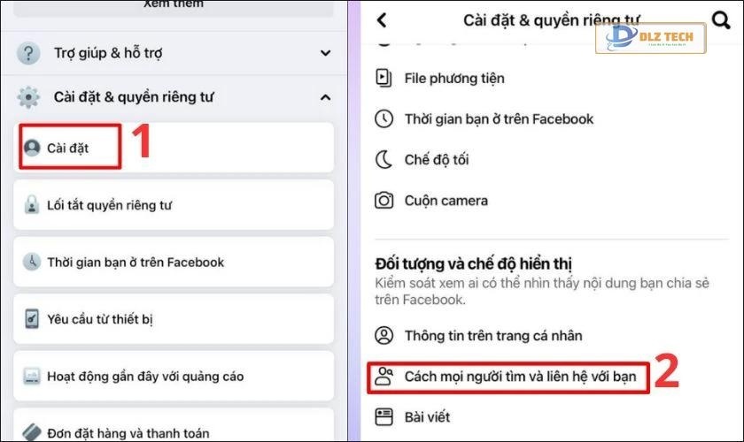 Chọn vào Cài đặt
