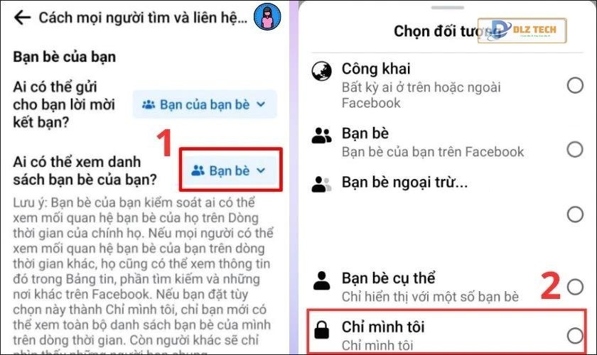 Ai có thể xem danh sách bạn bè của bạn bấm biểu tượng bạn bè