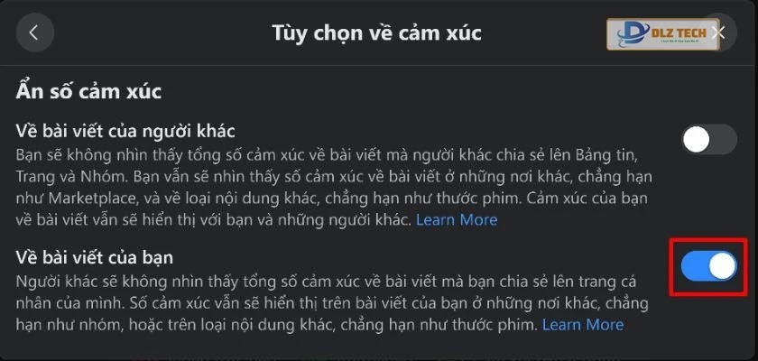 Cách bật ẩn lượt thích trên Facebook máy tính