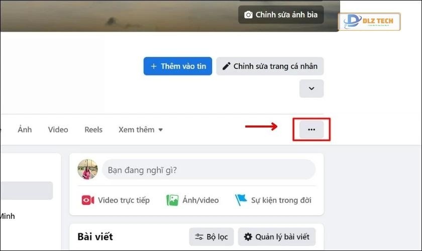 Nhấn chọn biểu tượng 3 chấm