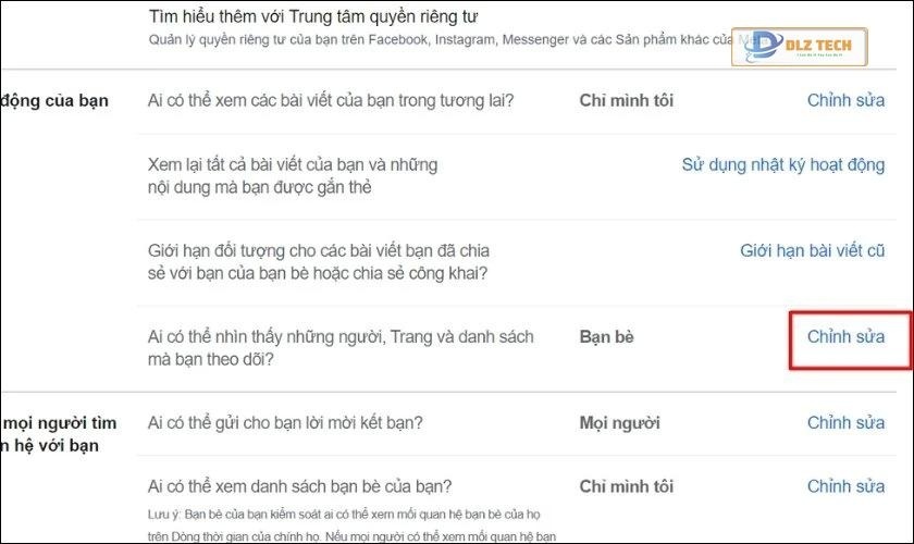 Nhấn chọn vào mục Chỉnh sửa