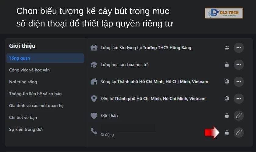 Ẩn thông tin cá nhân ở mục Tổng quan trong Thiết lập quyền riêng tư