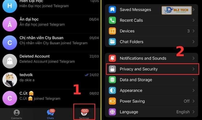 Cách ẩn số điện thoại trên Telegram trên iOS
