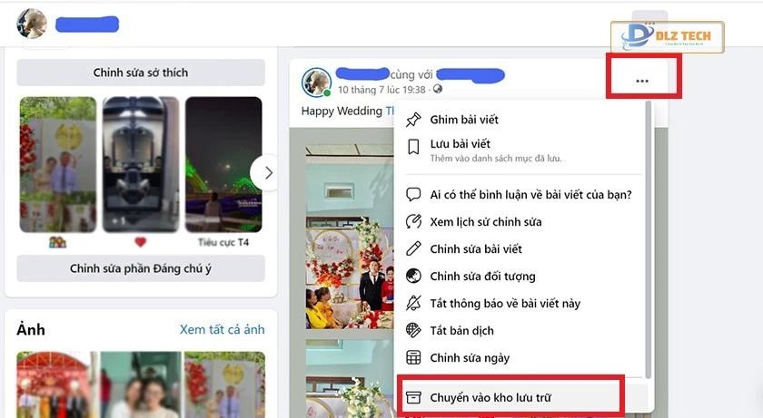 Ẩn ảnh Facebook bằng máy tính