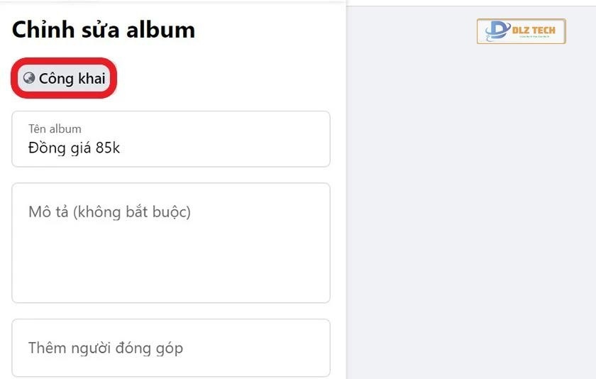 Chọn chế độ công khai