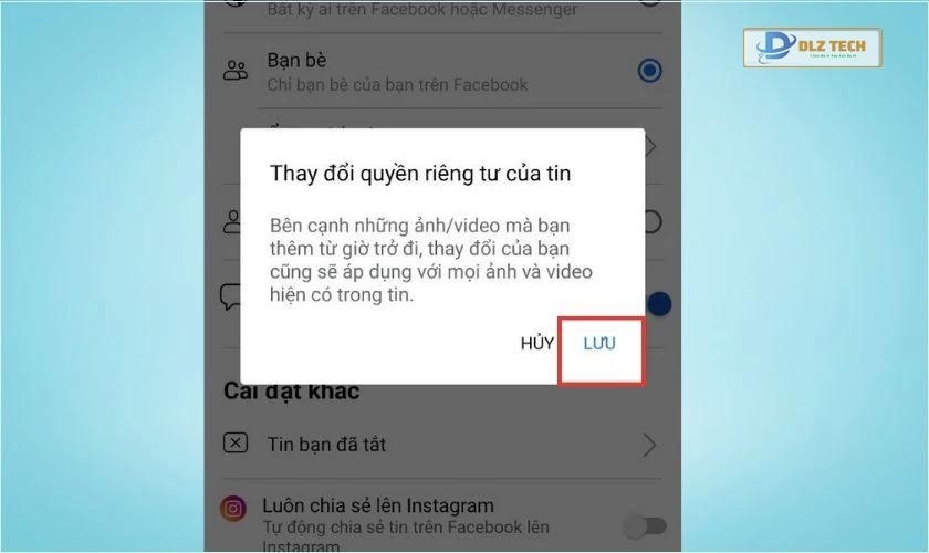 nhấn lưu để hoàn tất thay đổi