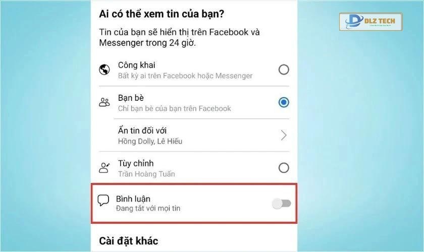 Kiểm tra xem đã mở bình luận story trên Facebook chưa