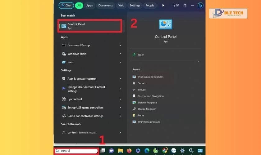 Cài đặt Mouse Properties trong Control Panel để bật Touchpad