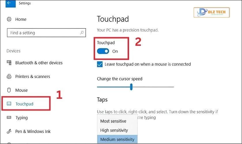 Hướng dẫn bật chuột cảm ứng trên laptop bằng trình điều khiển Devices