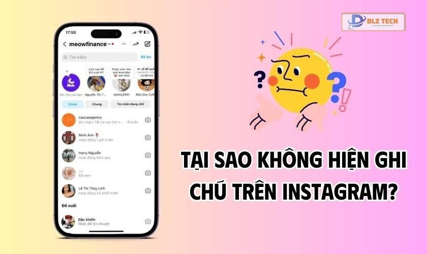 Lỗi không thấy tính năng ghi chú trên Instagram