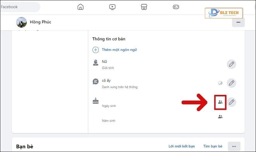 Click vào biểu tượng Bạn bè