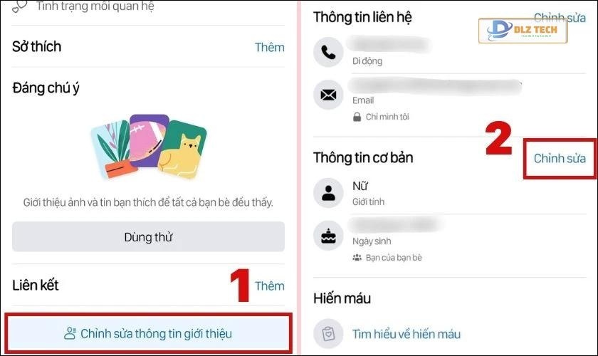 Chọn Chỉnh sửa thông tin giới thiệu