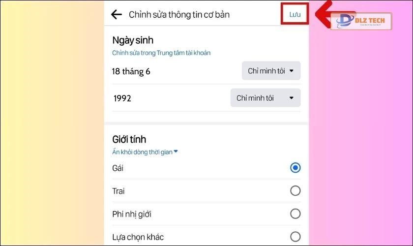 Ấn vào nút Lưu