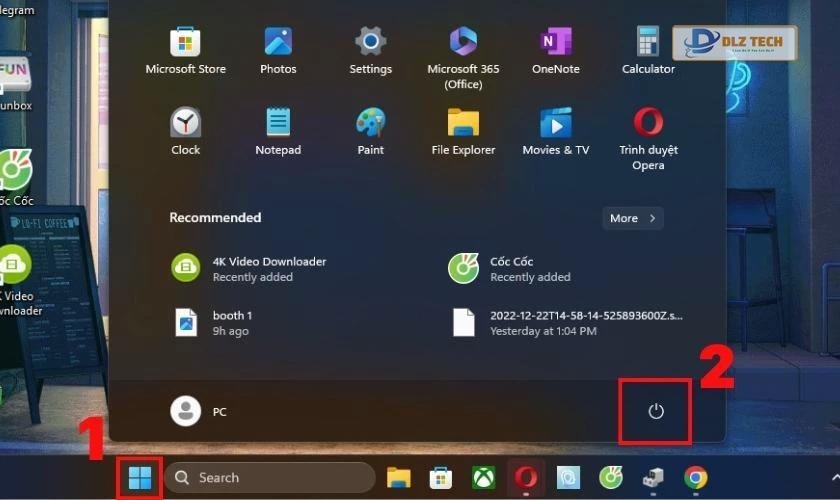 Các thao tác khởi động lại laptop