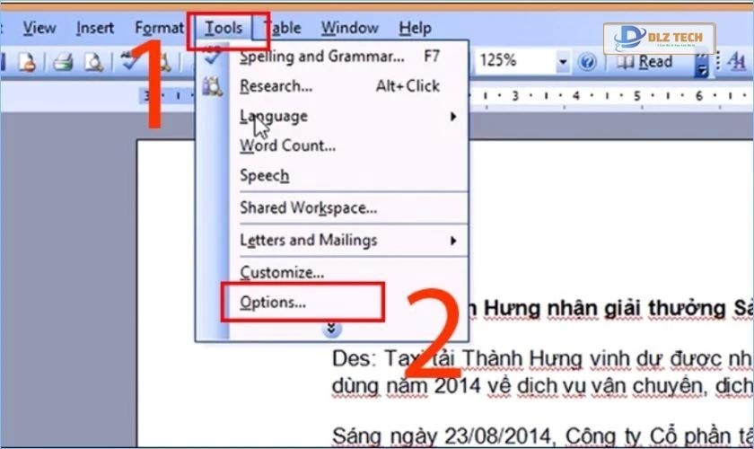 cách bỏ gạch chân đỏ trong word 2003