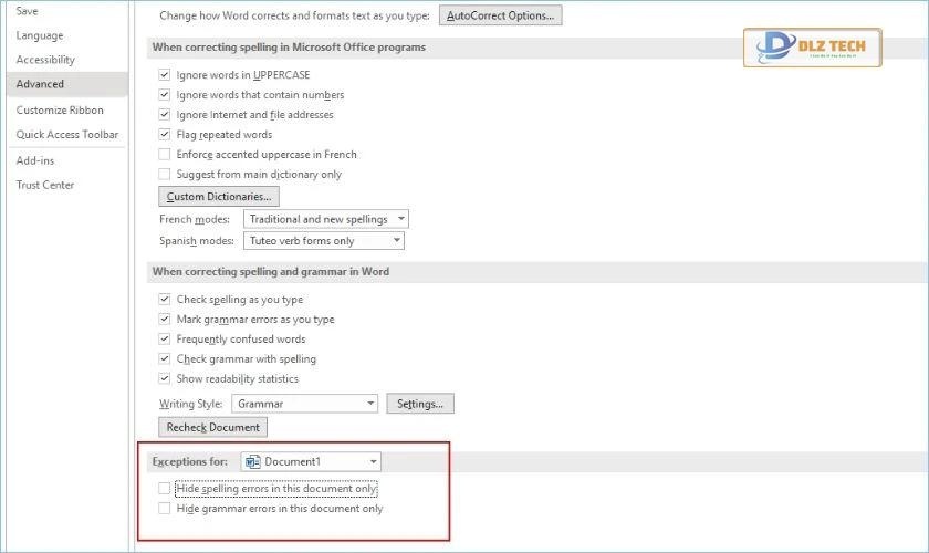 cách ẩn gạch chân trong tài liệu word chỉ định