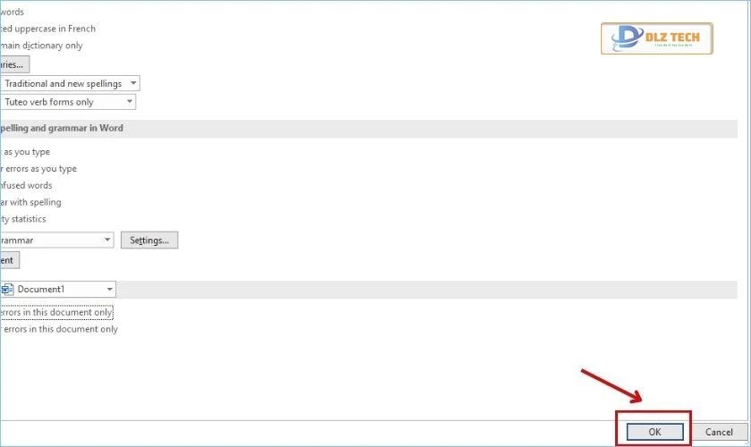 nhấn ok để hoàn tất
