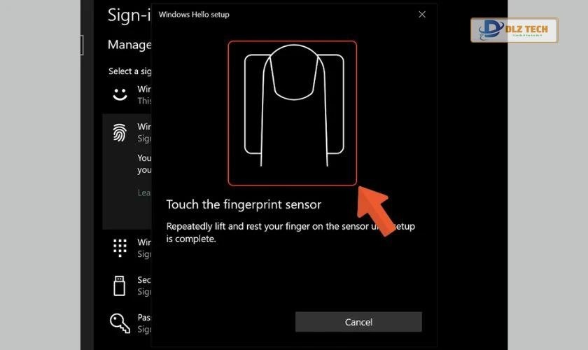 Tiến hành tạo touch iD