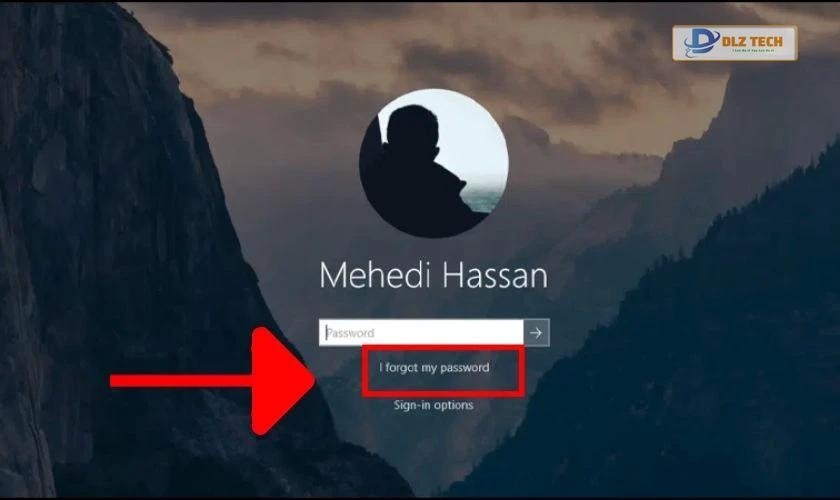 Chọn mục I forgot my password