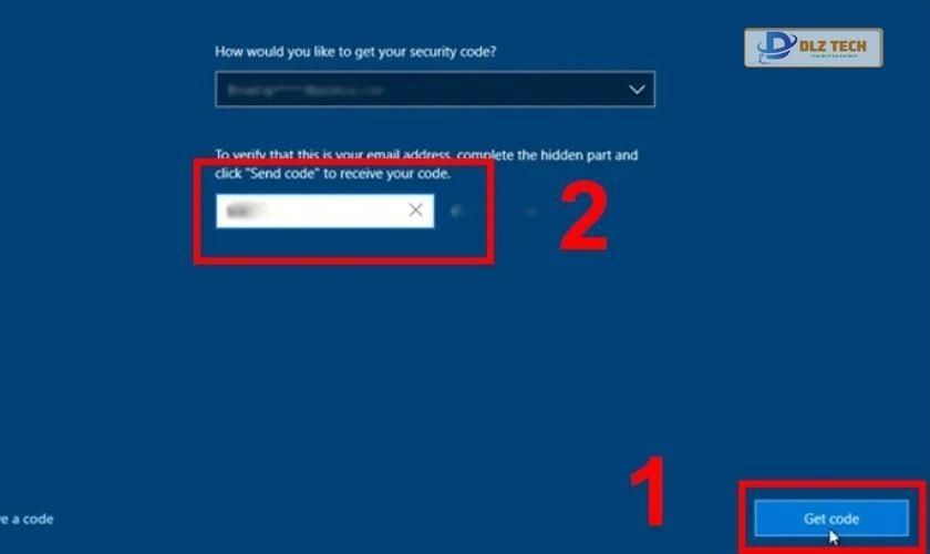 Nhập mã code và bấm Next